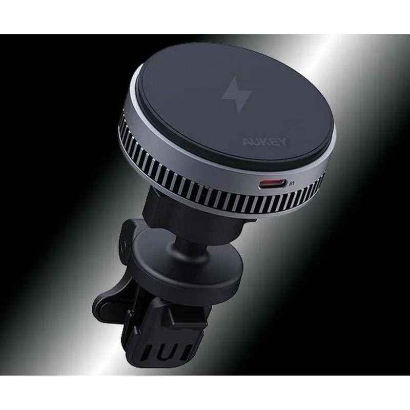 Samochodowy uchwyt do telefonu, magnetyczna ładowarka bezprzewodowa 15W Aukey z logo VAM09-03 - 10