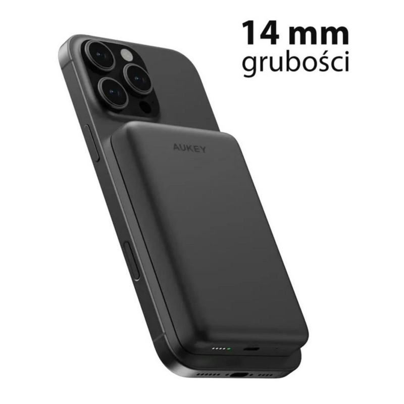 Magnetyczny, bezprzewodowy power bank 10000 mAh Aukey z logo VAM12-03 - 4