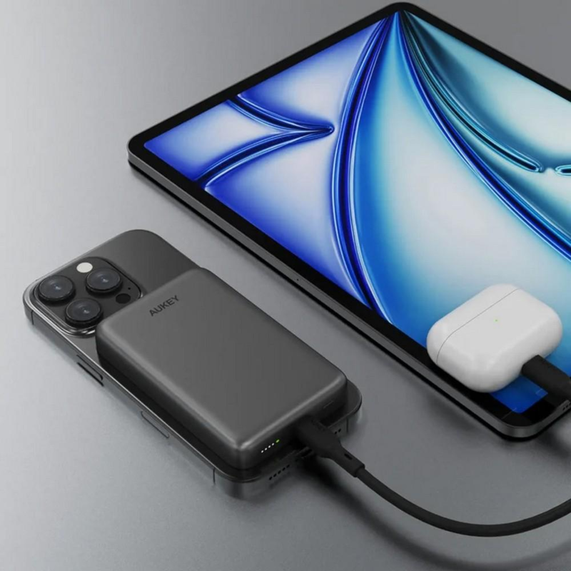 Magnetyczny, bezprzewodowy power bank 10000 mAh Aukey z logo VAM12-03 - 5