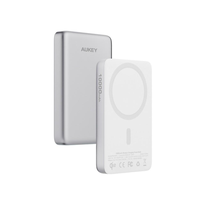 Magnetyczny, bezprzewodowy power bank 10000 mAh Aukey z logo VAM12-32 - 1