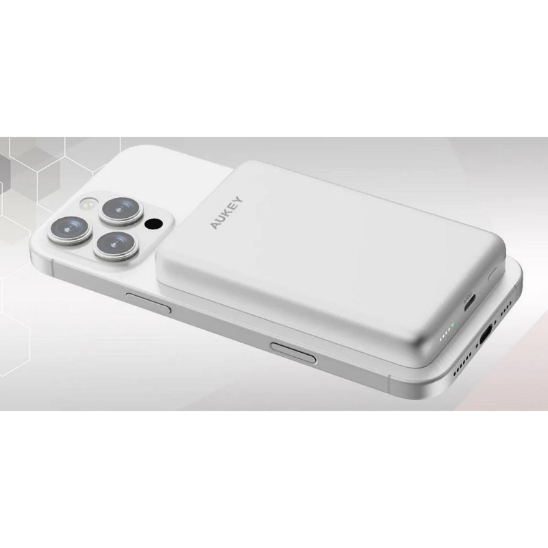 Magnetyczny, bezprzewodowy power bank 10000 mAh Aukey z logo VAM12-32 - 6