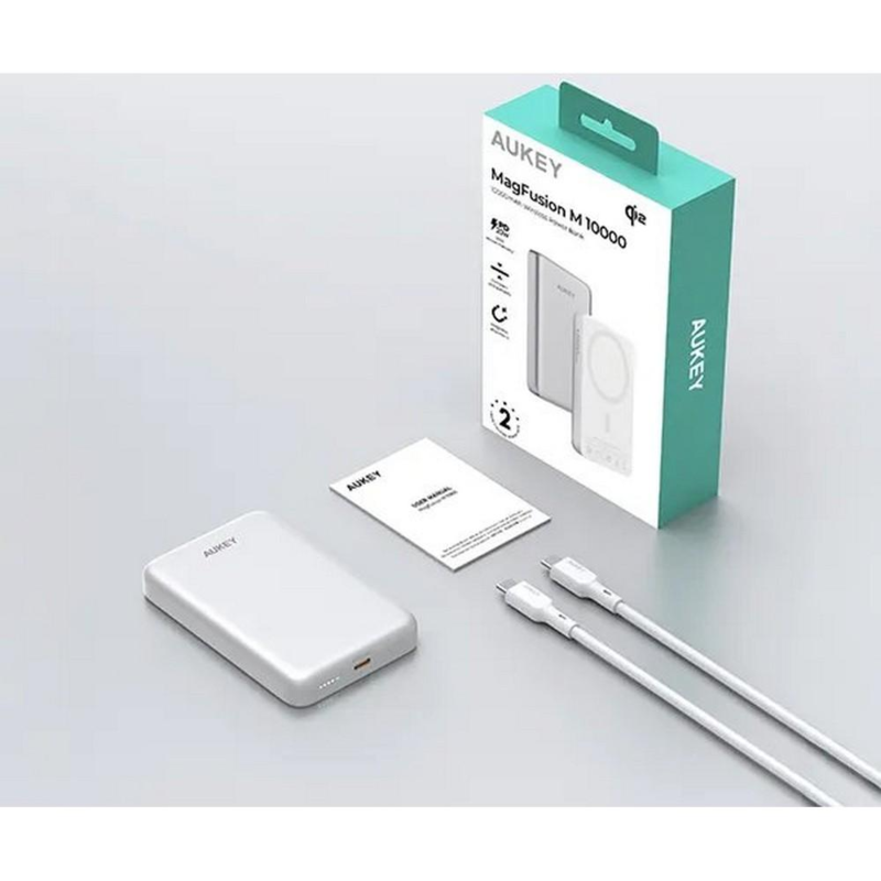 Magnetyczny, bezprzewodowy power bank 10000 mAh Aukey z logo VAM12-32 - 12
