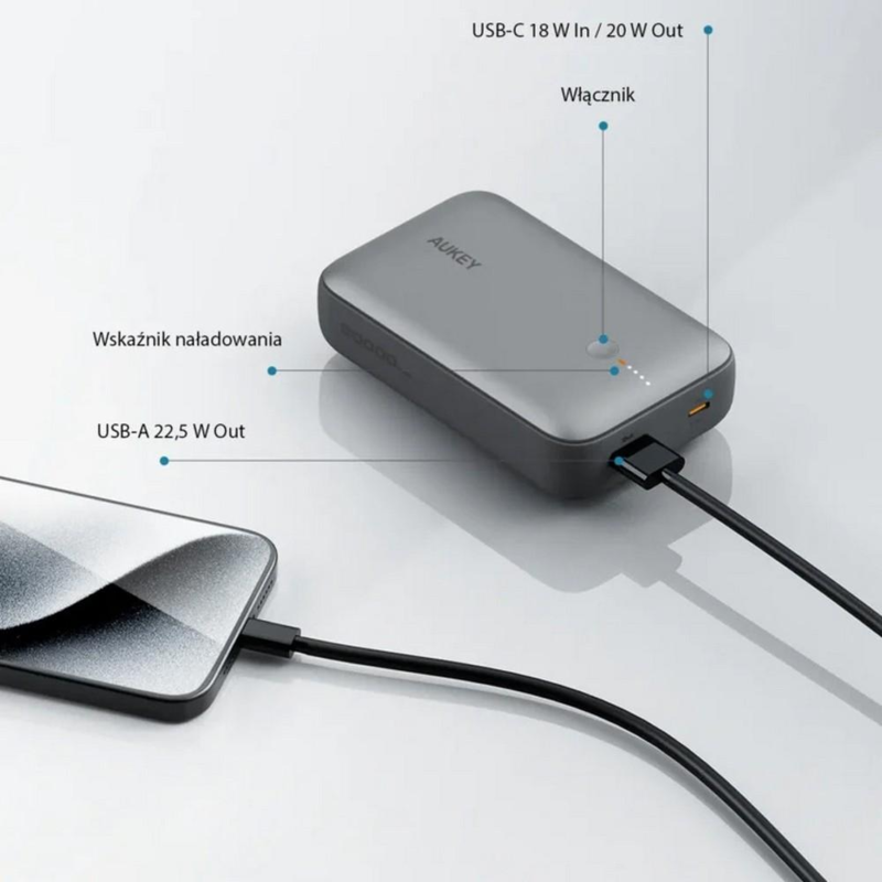 Power bank 20000 mAh Aukey z logo VAM14-15 - 3