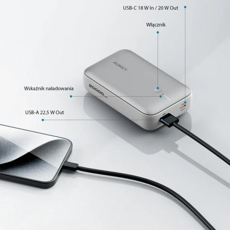 Power bank 20000 mAh Aukey z logo VAM14-32 - 4