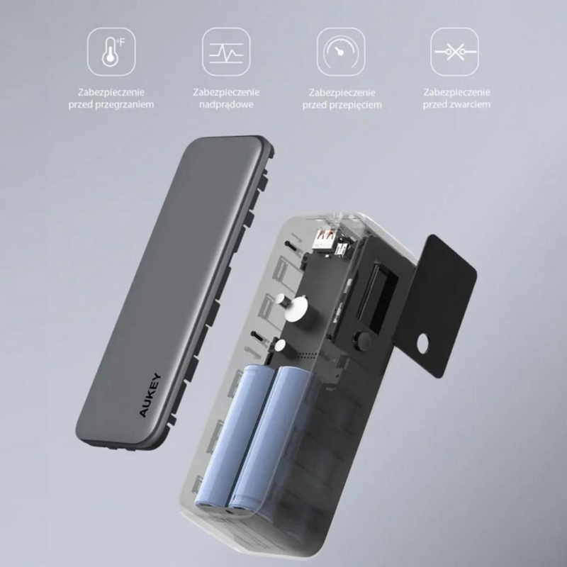 Power bank 27600 mAh, 140 W, Aukey z logo VAM15-32 - 5