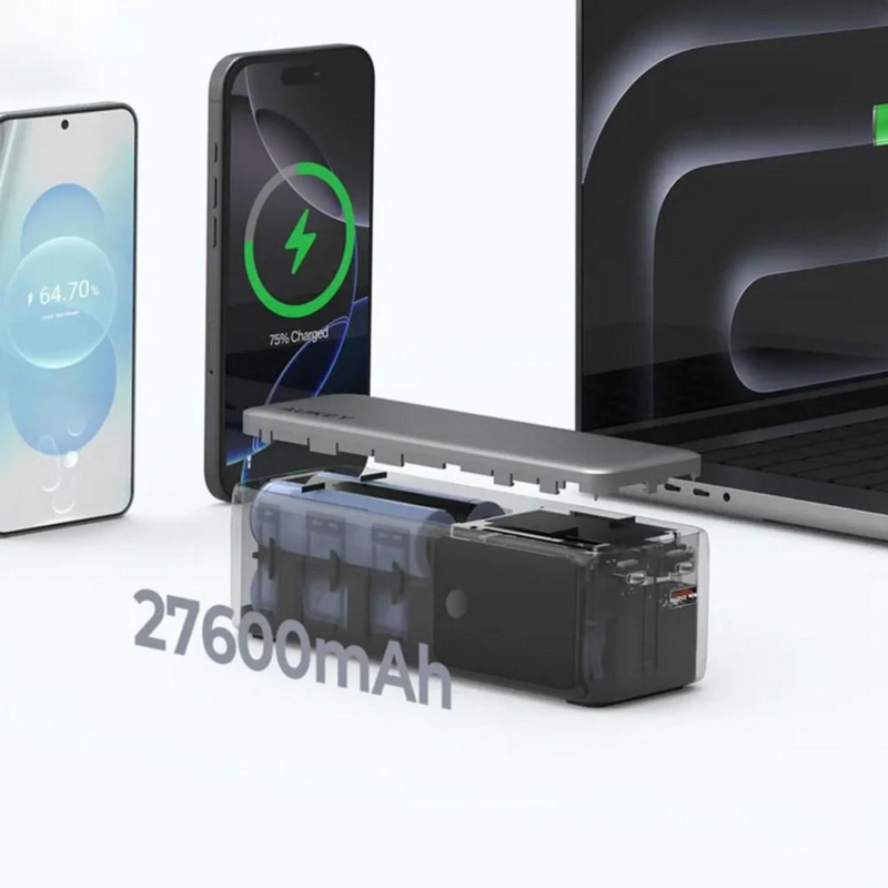 Power bank 27600 mAh, 140 W, Aukey z logo VAM15-32 - 6