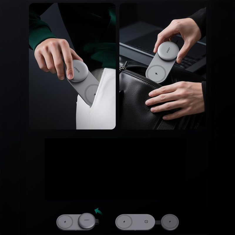 Ładowarka bezprzewodowa 3 w 1 25W Aukey z logo VAM17-15 - 5