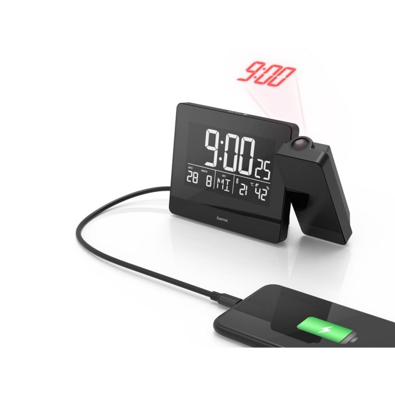 Zegar, budzik z projektorem Hama Plus Charge z logo VH062-03 - 6