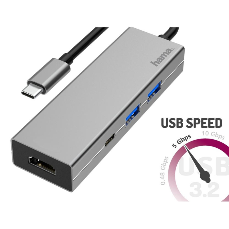 Hub USB, USB-C, HDMI Hama z logo VH070-19 - 2
