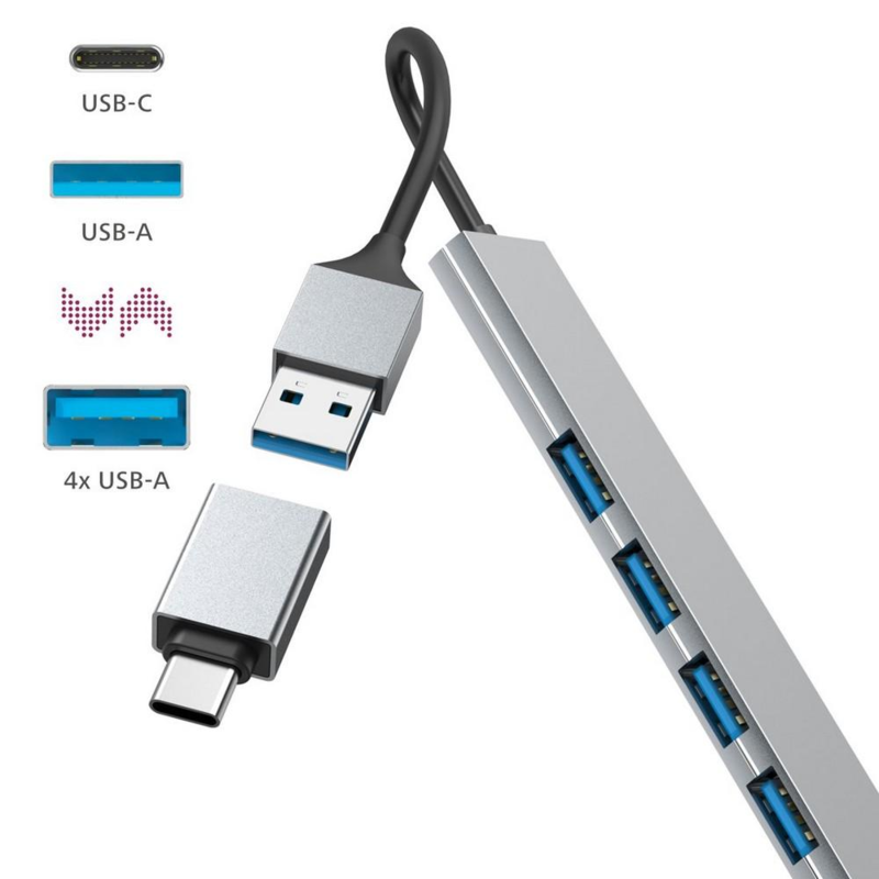 Hub USB, USB-C Hama z logo VH072-19 - 4