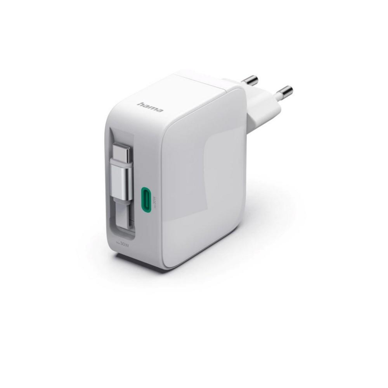 Ładowarka ścienna 30W ze zwijanym kablem Hama z logo VH074-02 - 1