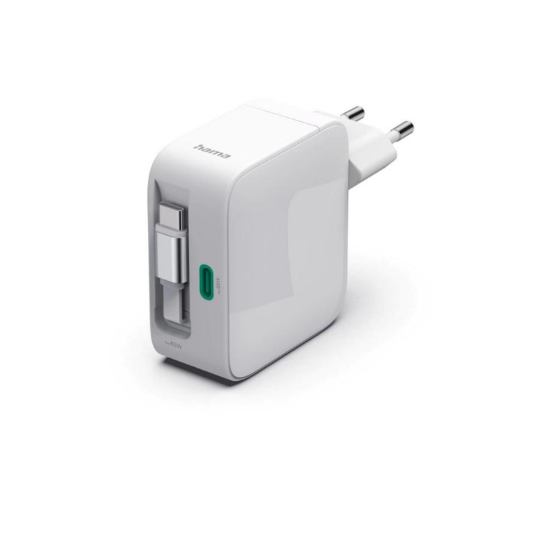 Ładowarka ścienna 65W ze zwijanym kablem Hama z logo VH075-02 - 1