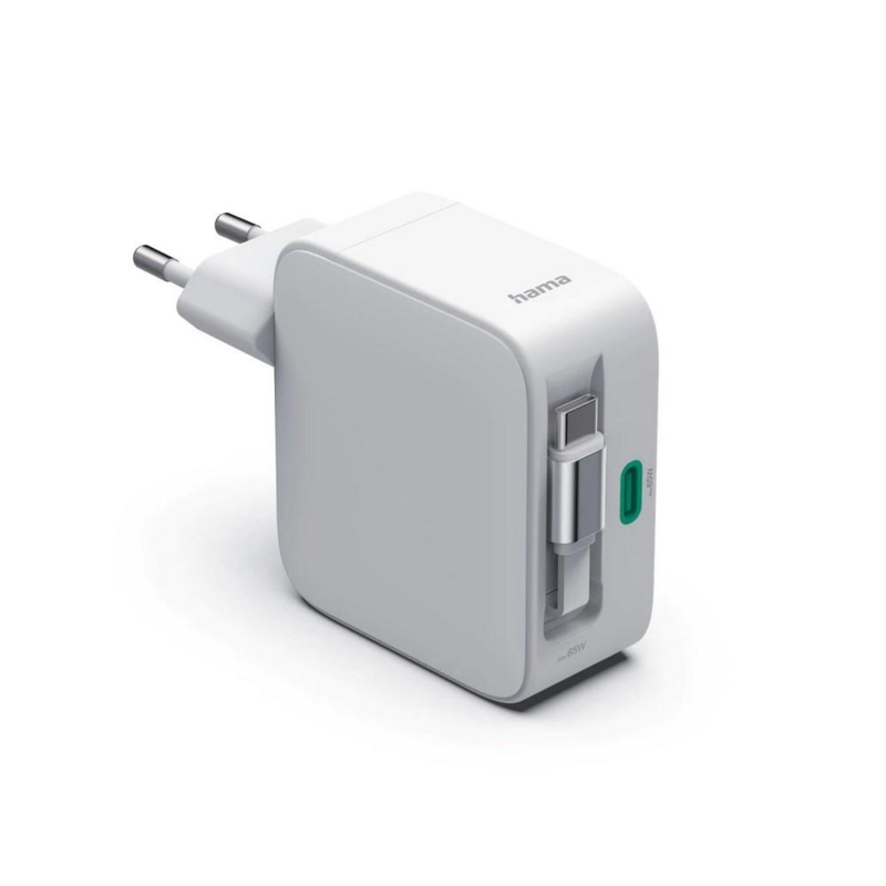 Ładowarka ścienna 65W ze zwijanym kablem Hama z logo VH075-02 - 2